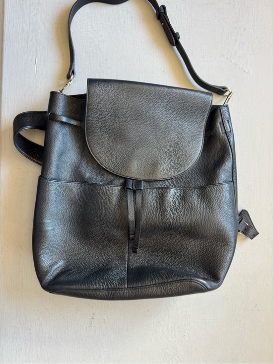 CUYANA Leather Backpack in Black Pebbled Leather main image 9